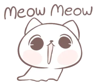 😃 Meow Meow แมว, น่ารัก, สัตว์, เหมียว, ลูกแมว telegram sticker