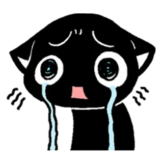 😭 crying, sad, emotion, cartoon, tears, black telegram sticker