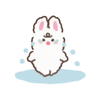 💕 lapin, mignon, neige, hiver, doux, animal telegram sticker
