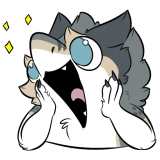 ✨ shark, furry, anime, cartoon, happy, excited telegram sticker