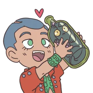 😈 Anime, Chat, Bouteille, Coeur, Mignon telegram sticker