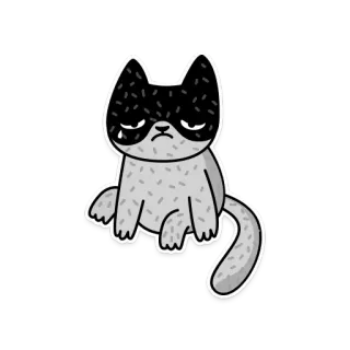 😢 고양이, 슬픈, 심술궂은, 스티커, 동물, 만화 telegram sticker