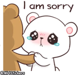 🙏 I am sorry disculpa, lo siento, oso, lindo, dibujos animados whatsapp sticker