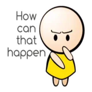 😑 How can that happen 질문, 걱정, 혼란, 만화, 미니멀 telegram sticker