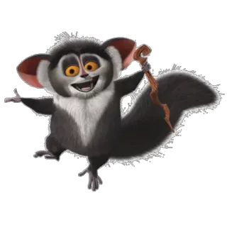 😊 Maurice Madagascar lemure, carino, animato, divertente, animale telegram sticker