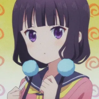 🍇 anime, girl, cute, cartoon, lollipop, purple eyes telegram sticker