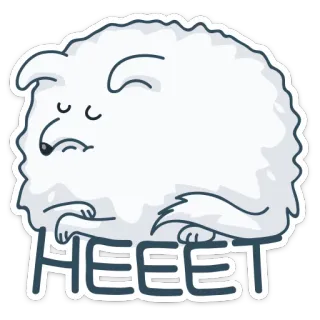 😑 HEEET chien, nuage, animal, blanc, animal de compagnie, duveteux telegram sticker