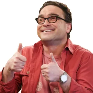 👍 Leonard Hofstadter The Big Bang Theory Daumen hoch, Erfolg, Zustimmung, Positiv, Leonard, The Big Bang Theory telegram sticker