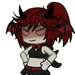 🥴 Diabo, Demônio, Anime, Gacha, Bravo, Asas, Chifres telegram sticker
