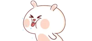 😝 conejo, lindo, pegatina, dibujo animado, animal telegram sticker