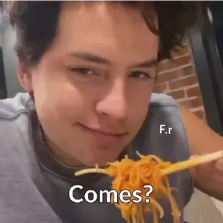 😏 Comes? comida, fideos, persona, comiendo, palillos, restaurante telegram sticker