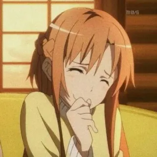 😆 Asuna Yuuki Sword Art Online anime, dziewczyna, uśmiech, słodkie, animacja telegram sticker
