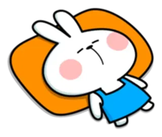 😴 conejo, conejito, dibujos animados, dormilón, lindo, animal telegram sticker