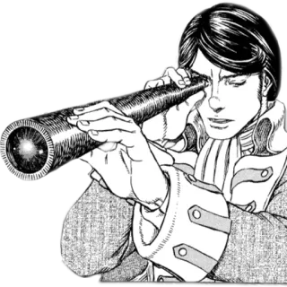 🧐 kính thiên văn, nhìn, quan sát, manga, cổ điển telegram sticker