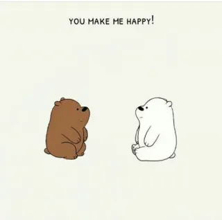 ❤️ YOU MAKE ME HAPPY! bären, cartoon, fröhlich, freundschaft, süß, we bare bears whatsapp sticker