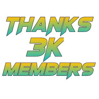🙏 THANKS 3K MEMBERS thanks, members, community, celebration, achievement whatsapp sticker