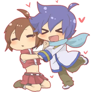 😆 Anime, Dễ thương, Kawaii, Chibi, Ôm, Lãng mạn telegram sticker