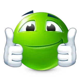 🙂 emoji, smiley face, thumbs up, green, positive, approval telegram sticker