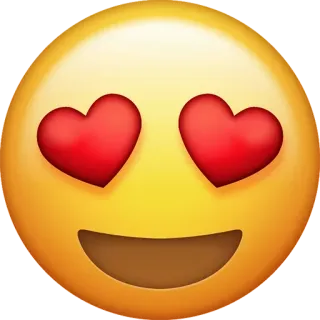 😍 emoji, love, heart, face, smile, happy whatsapp sticker