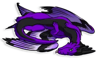 😋 dragon, violet, noir, animal, reptile, créature fantastique whatsapp sticker