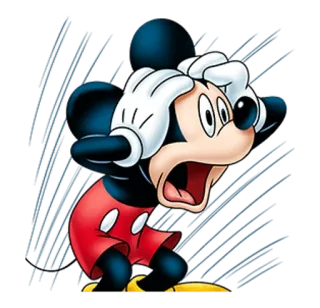 😱 Mickey Mouse Topolino, personaggio dei cartoni animati, scioccato, angosciato, Disney telegram sticker