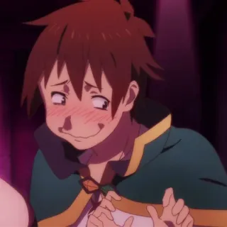 🛡 Kazuma Konosuba 动漫, 脸红, 搞笑, 尴尬, 喜剧 telegram sticker