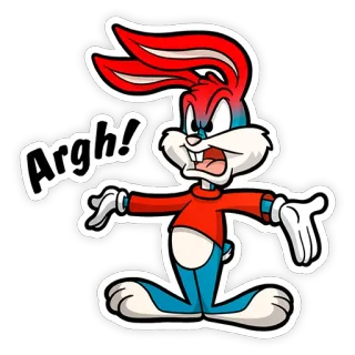 😡 Argh! Dessin animé, En colère, Lapin, Frustré telegram sticker