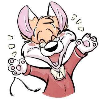 🎉 Cartoon, Tier, Fuchs, Fröhlich, Niedlich, Kawaii, Freudig telegram sticker