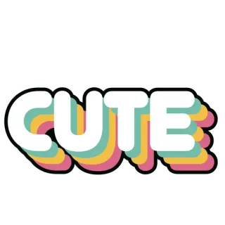 🥳 CUTE süß, pastell, Blasenschrift, Wortkunst, Aufkleber whatsapp sticker