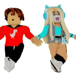 🎈 roblox, อวตาร, เกม, การ์ตูน, คู่รัก whatsapp sticker