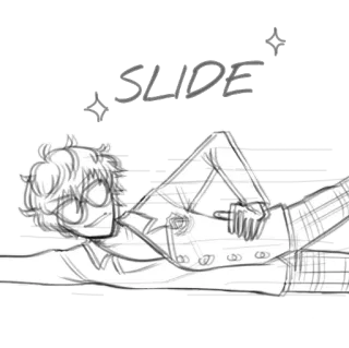 ✨ SLIDE deslizar, diversión, personaje, anime, manga, gafas, boceto telegram sticker