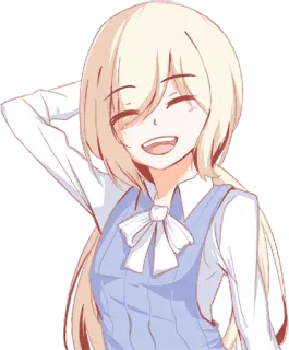 😄 anime, girl, smiling, blonde, cartoon telegram sticker