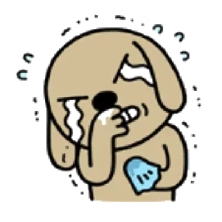 😭 плачущий, грустный, собака, мультфильм, эмодзи, огорчённый telegram sticker
