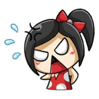 😠 boos, cartoon, sticker, vrouwelijk, geïrriteerd telegram sticker