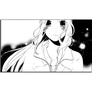 🙁 Manga, Anime, Portrait, Fille, Illustration, Noir et blanc telegram sticker