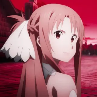 🥨 Asuna Yuuki Sword Art Online Anime, Meisje, Sword Art Online, Asuna, Yuuki, Rood telegram sticker