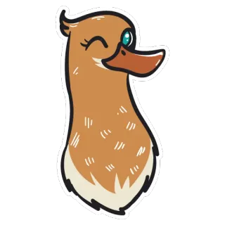 😉 bebek, binatang, kartun, burung, imut, mengedipkan mata telegram sticker