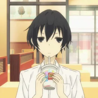 🍙 anime, boy, drink, casual telegram sticker