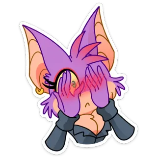 ☺️ kelelawar, anime, imut, binatang, stiker whatsapp sticker