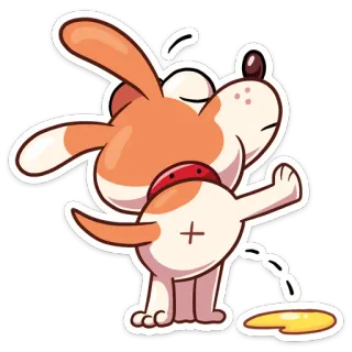 🚽 cane, cartone animato, animale, divertente, fare pipì, urina telegram sticker
