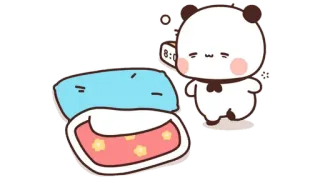 🍩 8:00 Panda, Alarm, Schläfrig, Cartoon, Süß telegram sticker