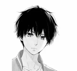 😐 anime, manga, portrait, boy, teen, handsome, young, illustration telegram sticker
