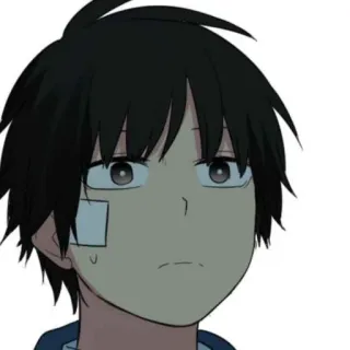 🎧 Anime, Manga, Charakter, Junge, Verletzung, Verband telegram sticker