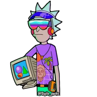 😌 Rick Sanchez Rick and Morty @SIGILO_packs rick et morty, animé, série tv, dessin animé telegram sticker