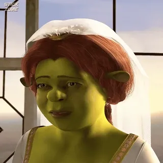 🫑 Princess Fiona Shrek princesse, ogre, mariage, vert, mariée telegram sticker