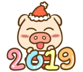 🎉 2019 maiale, capodanno, 2019, cartone animato, festivo, celebrazione, capodanno cinese telegram sticker