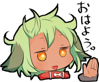 ✋ おはよう。 Anime, Kawaii, Dibujos animados, Saludo, Buenos días, Ilustración telegram sticker