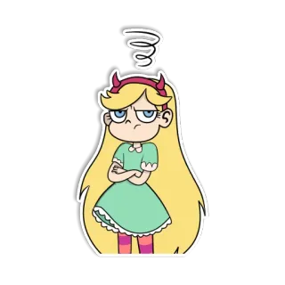 😕 Star Butterfly Star vs. the Forces of Evil การ์ตูน, ตัวละคร, ดาว, ผีเสื้อ, โกรธ, สับสน telegram sticker
