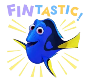 😱 Dory Finding Nemo FINTASTIC! 魚, 漫画, 水中, 海, 可愛い telegram sticker