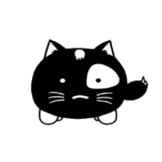 😐 gato, animal, pegatina, blanco y negro telegram sticker